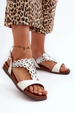 Płaskie Sandały Damskie Sergio Leone SK070H Białe