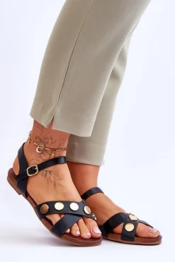 Płaskie Sandały S.Barski KV-5541-35 Czarne