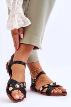 Płaskie Sandały S.Barski KV-5541-35 Czarne