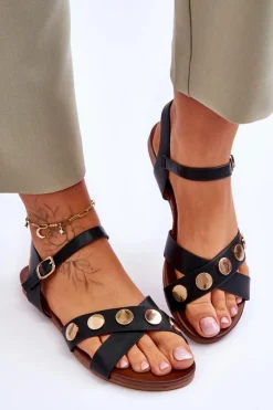 Płaskie Sandały S.Barski KV-5541-35 Czarne