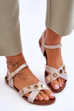 Płaskie Sandały S.Barski KV-5541-35 Nude