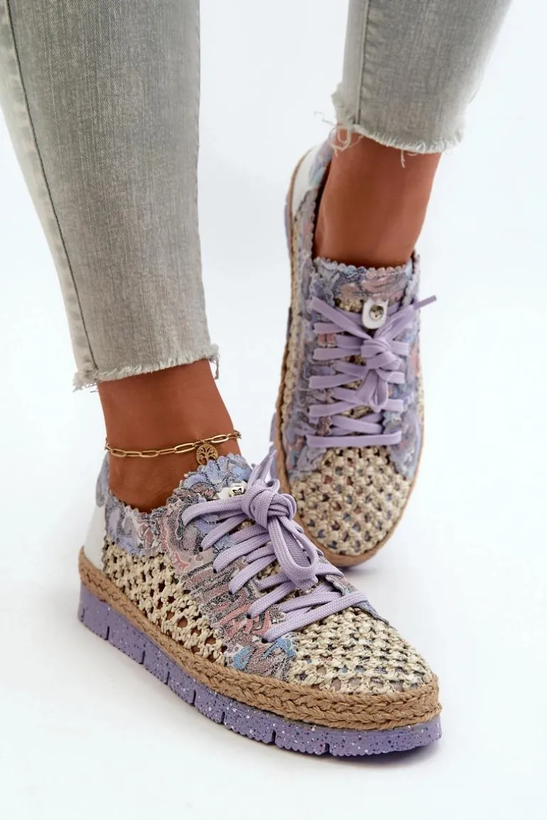 Półbuty Damskie Skórzane Maciejka 05897-05 Fioletowe