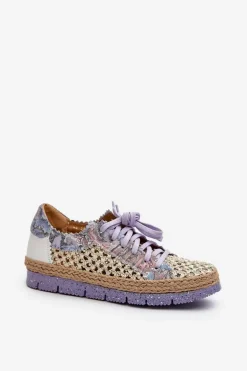 Półbuty Damskie Skórzane Maciejka 05897-05 Fioletowe