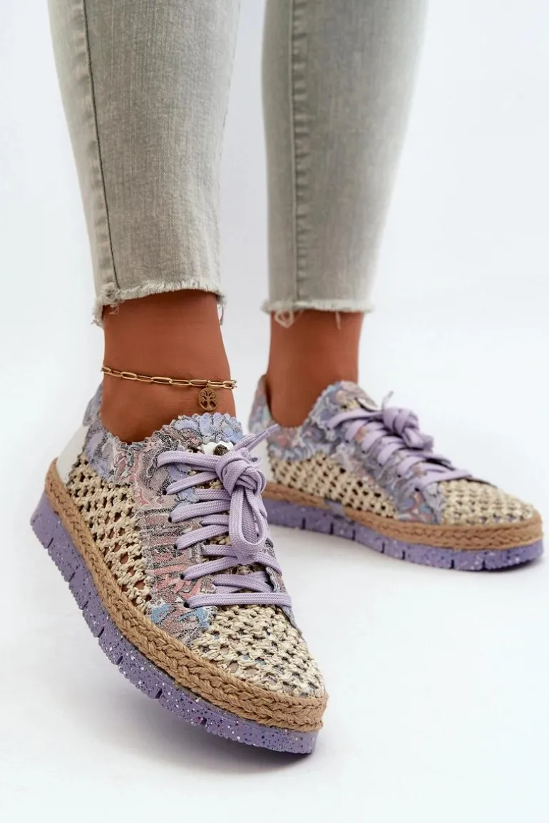 Półbuty Damskie Skórzane Maciejka 05897-05 Fioletowe