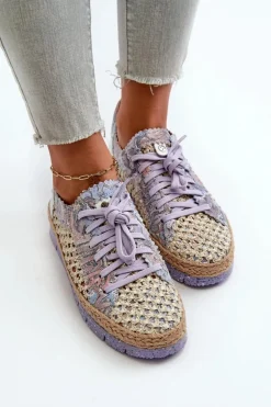 Półbuty Damskie Skórzane Maciejka 05897-05 Fioletowe