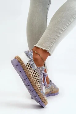 Półbuty Damskie Skórzane Maciejka 05897-05 Fioletowe