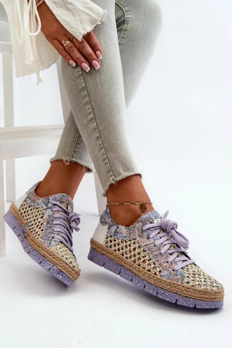 Półbuty Damskie Skórzane Maciejka 05897-05 Fioletowe