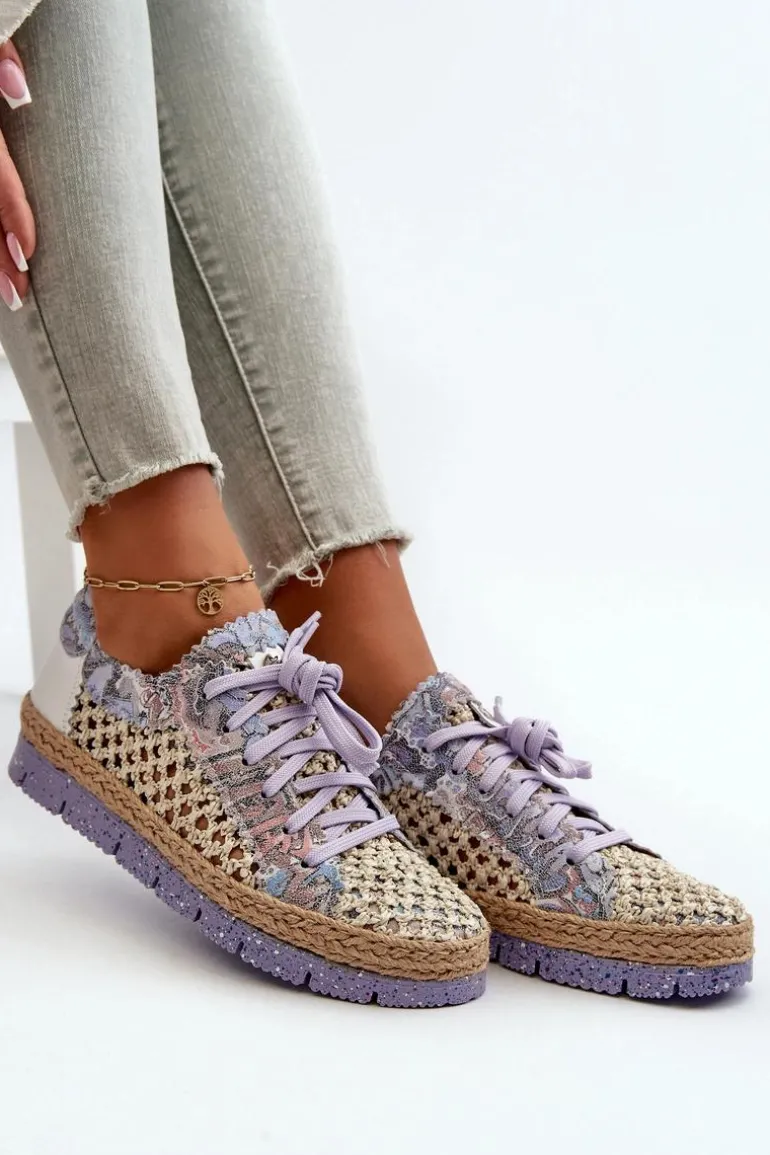 Półbuty Damskie Skórzane Maciejka 05897-05 Fioletowe