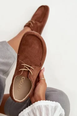 Półbuty Damskie Typu Barefoot Z Naturalnego Zamszu Zazoo 327 Brązowe