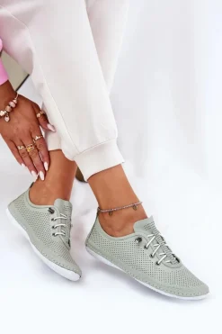 Półbuty Damskie Ze Skóry Naturalnej Artiker 54C0833 Jasnozielone