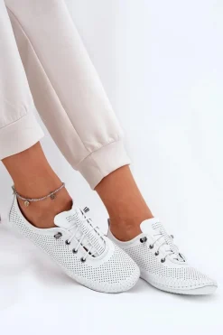 Półbuty Damskie Ze Skóry Naturalnej Artiker 54C0831 Białe