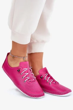 Półbuty Damskie Ze Skóry Naturalnej Artiker 54C0830 Różowe