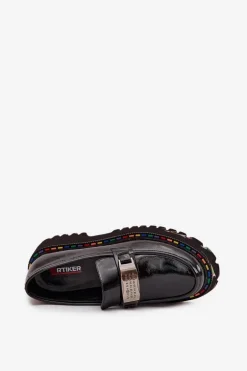 Półbuty Mokasyny Damskie Z Lakierowanej Skóry Artiker 57C0070 Czarne