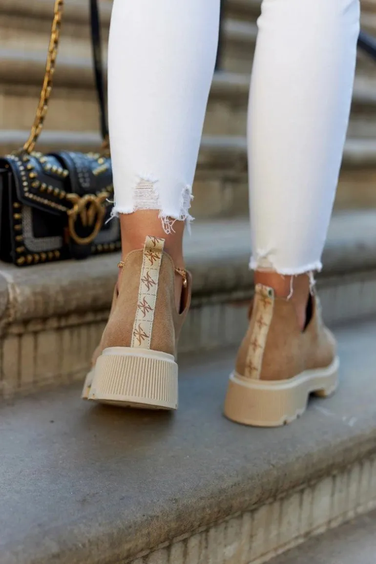 Półbuty Na Masywnej Podeszwie Nicole 2701/060 Beżowe