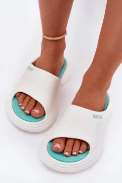 Piankowe Klapki Damskie Big Star RR274A586 Białe