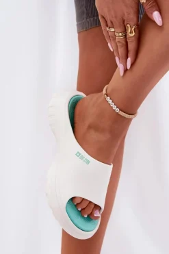 Piankowe Klapki Damskie Big Star RR274A586 Białe