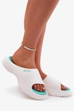 Piankowe Klapki Damskie Big Star RR274A586 Białe