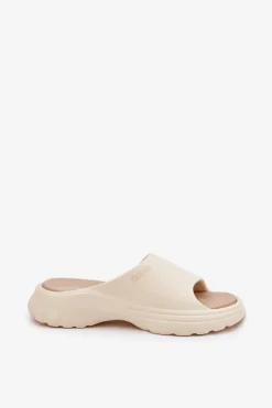 Piankowe Klapki Damskie Big Star RR274A579 Beżowe