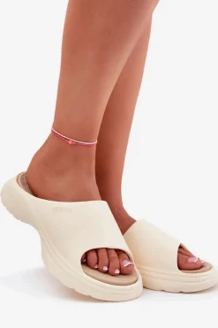 Piankowe Klapki Damskie Big Star RR274A579 Beżowe