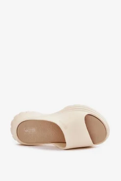 Piankowe Klapki Damskie Big Star RR274A579 Beżowe