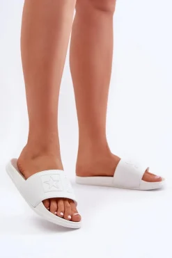 Piankowe Klapki Damskie Big Star OO274042 Białe