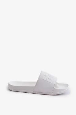 Piankowe Klapki Damskie Big Star OO274042 Białe