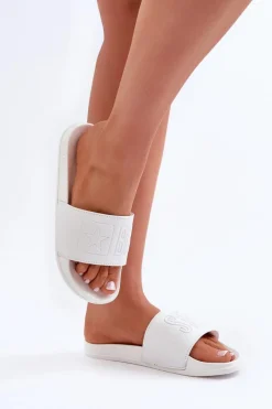 Piankowe Klapki Damskie Big Star OO274042 Białe