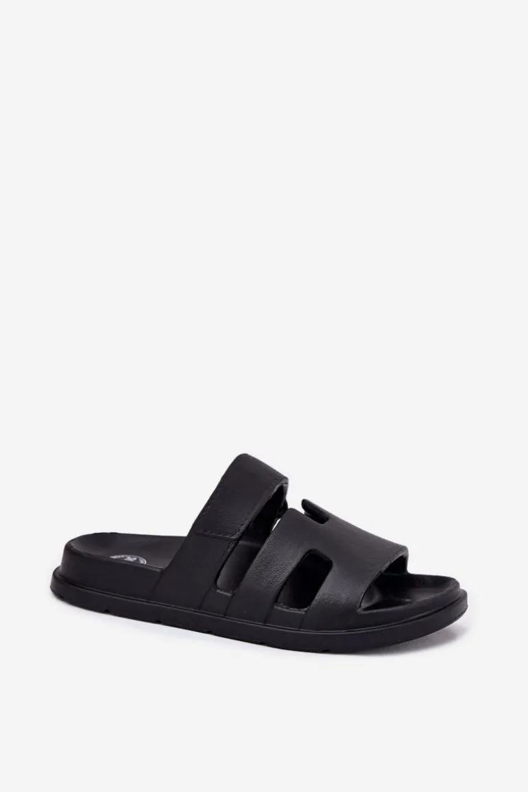 Piankowe Klapki Damskie Czarne Dimelle