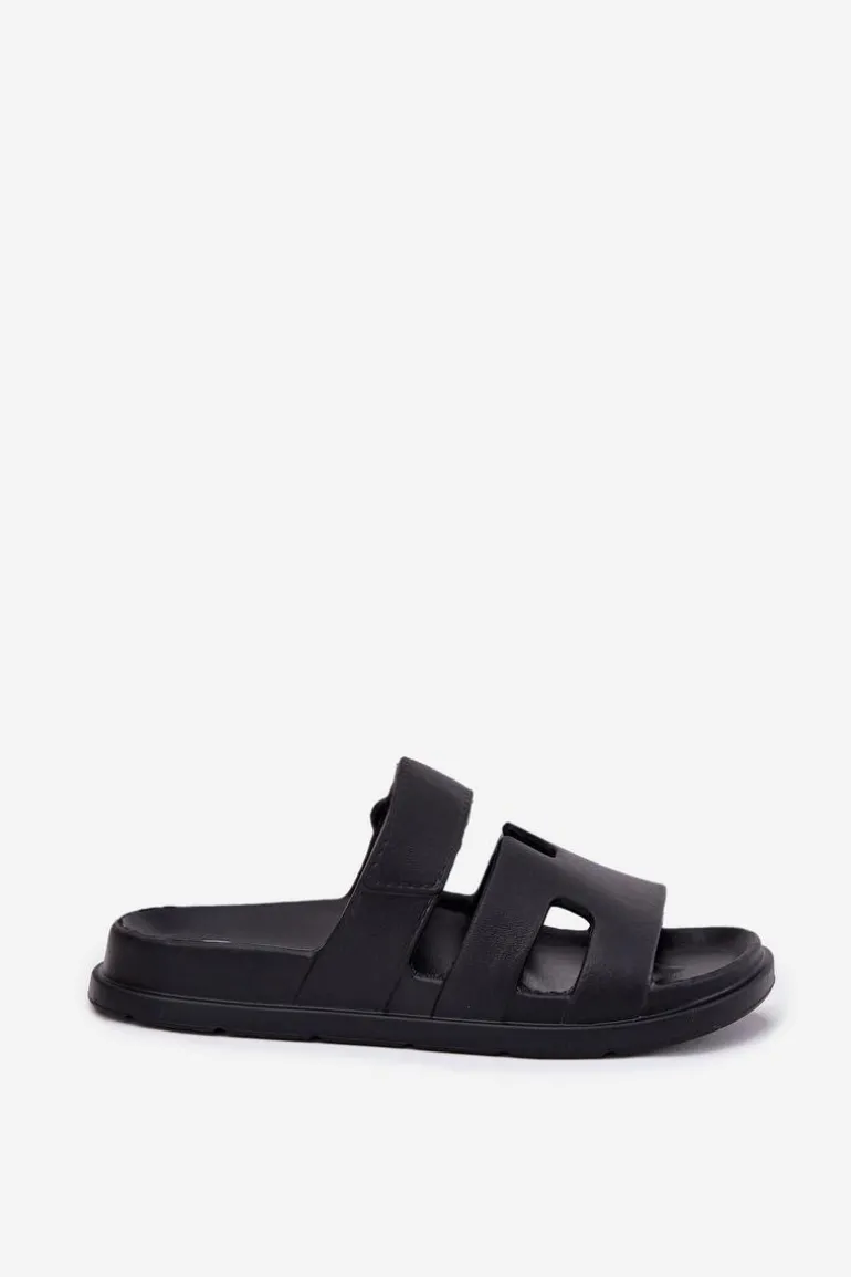 Piankowe Klapki Damskie Czarne Dimelle