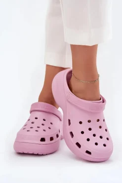 Piankowe Klapki Damskie Na Masywnej Podeszwie Big Star RR274A120 Różowe