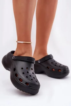 Piankowe Klapki Damskie Na Masywnej Podeszwie Big Star RR274A118 Czarne