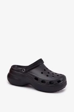 Piankowe Klapki Damskie Na Masywnej Podeszwie Big Star RR274A118 Czarne