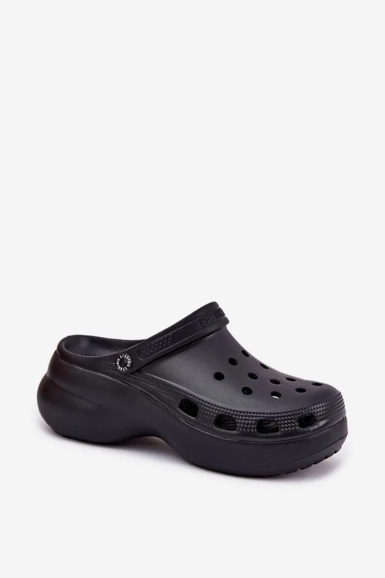 Piankowe Klapki Damskie Na Masywnej Podeszwie Big Star RR274A118 Czarne