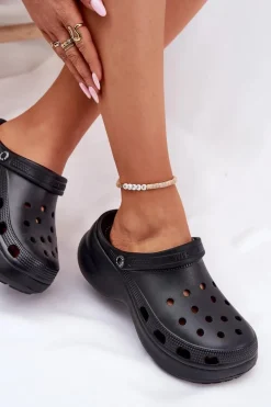 Piankowe Klapki Damskie Na Masywnej Podeszwie Big Star RR274A118 Czarne