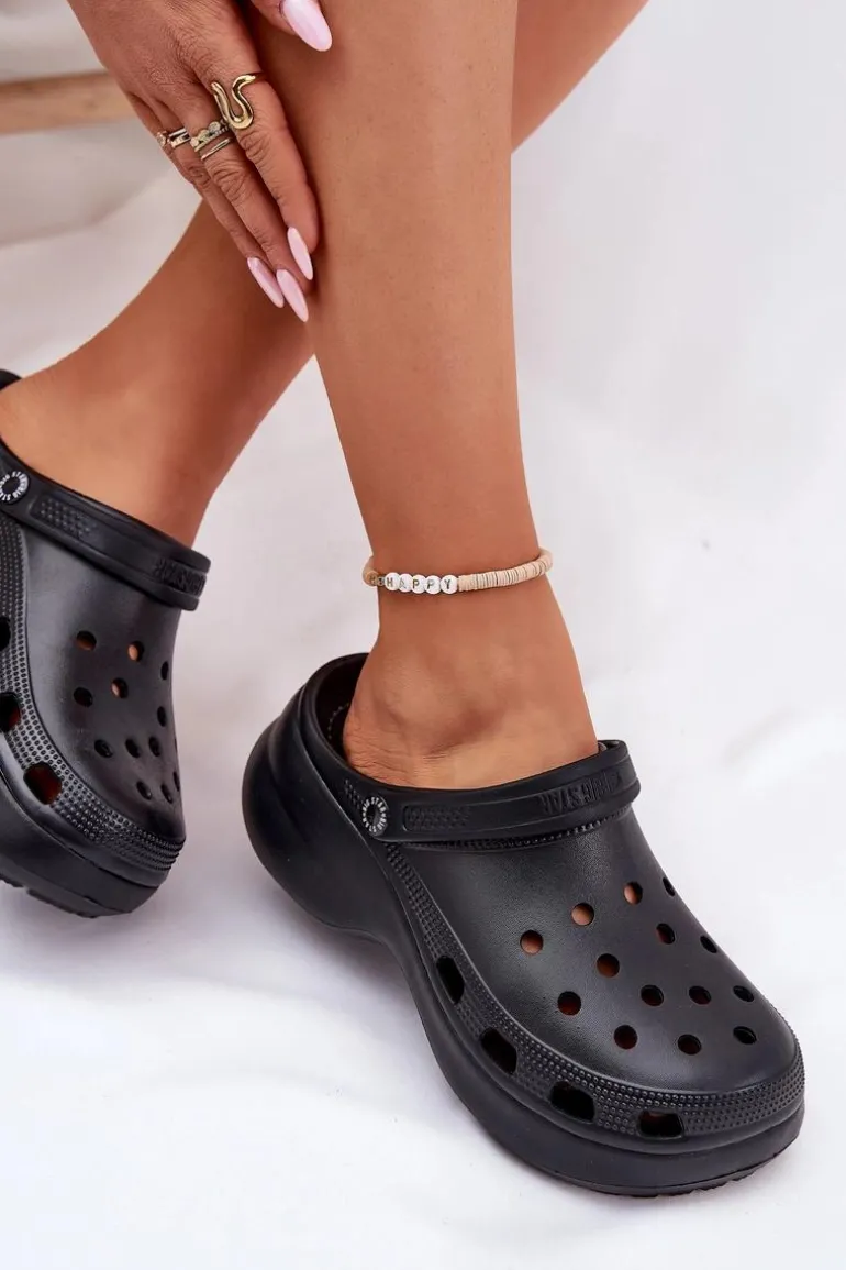 Piankowe Klapki Damskie Na Masywnej Podeszwie Big Star RR274A118 Czarne