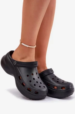 Piankowe Klapki Damskie Na Masywnej Podeszwie Big Star RR274A118 Czarne