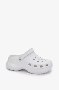 Piankowe Klapki Damskie Na Masywnej Podeszwie Big Star RR274A119 Białe