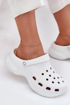 Piankowe Klapki Damskie Na Masywnej Podeszwie Big Star RR274A119 Białe