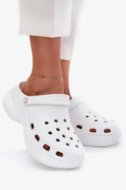 Piankowe Klapki Damskie Na Masywnej Podeszwie Big Star RR274A119 Białe
