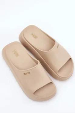 Piankowe Klapki Damskie Na Platformie Big Star RR274A569 Beżowe