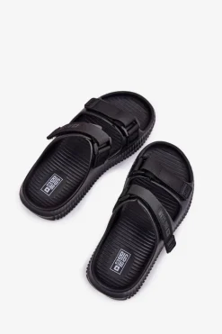 Piankowe Klapki Damskie Z Rzepami Big Star RR274A527 Czarne
