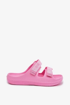 Piankowe Klapki Damskie Z Rzepami Big Star RR274A528 Różowe