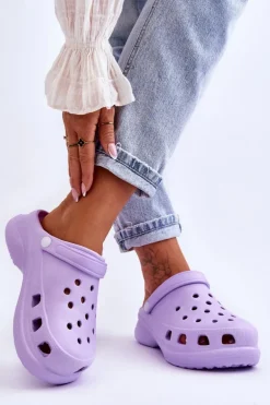 Piankowe Klapki Kroksy Na Masywnej Podeszwie Fioletowe Katniss