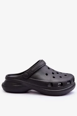 Piankowe Klapki Kroksy Na Masywnej Podeszwie Czarne Katniss