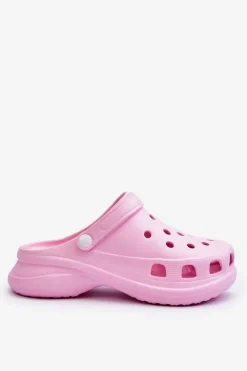 Piankowe Klapki Kroksy Na Masywnej Podeszwie Różowe Katniss