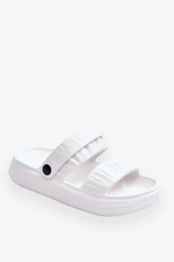 Piankowe Klapki Sandałki Białe Lirell