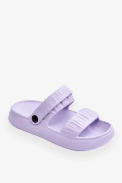 Piankowe Klapki Sandałki Fioletowe Lirell