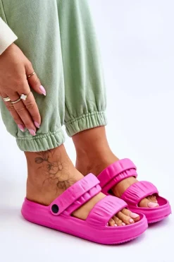 Piankowe Klapki Sandałki Fuksja Lirell