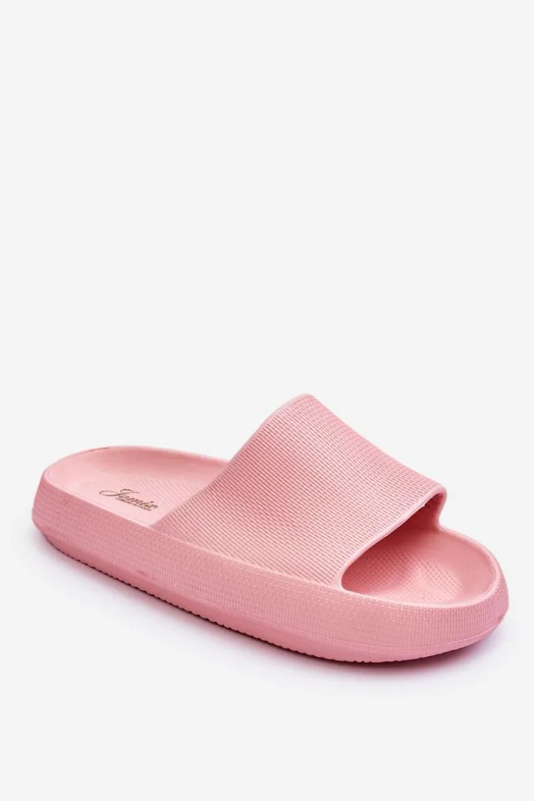 Piankowe Modne Klapki Na Masywnej Platformie Różowe Linnea