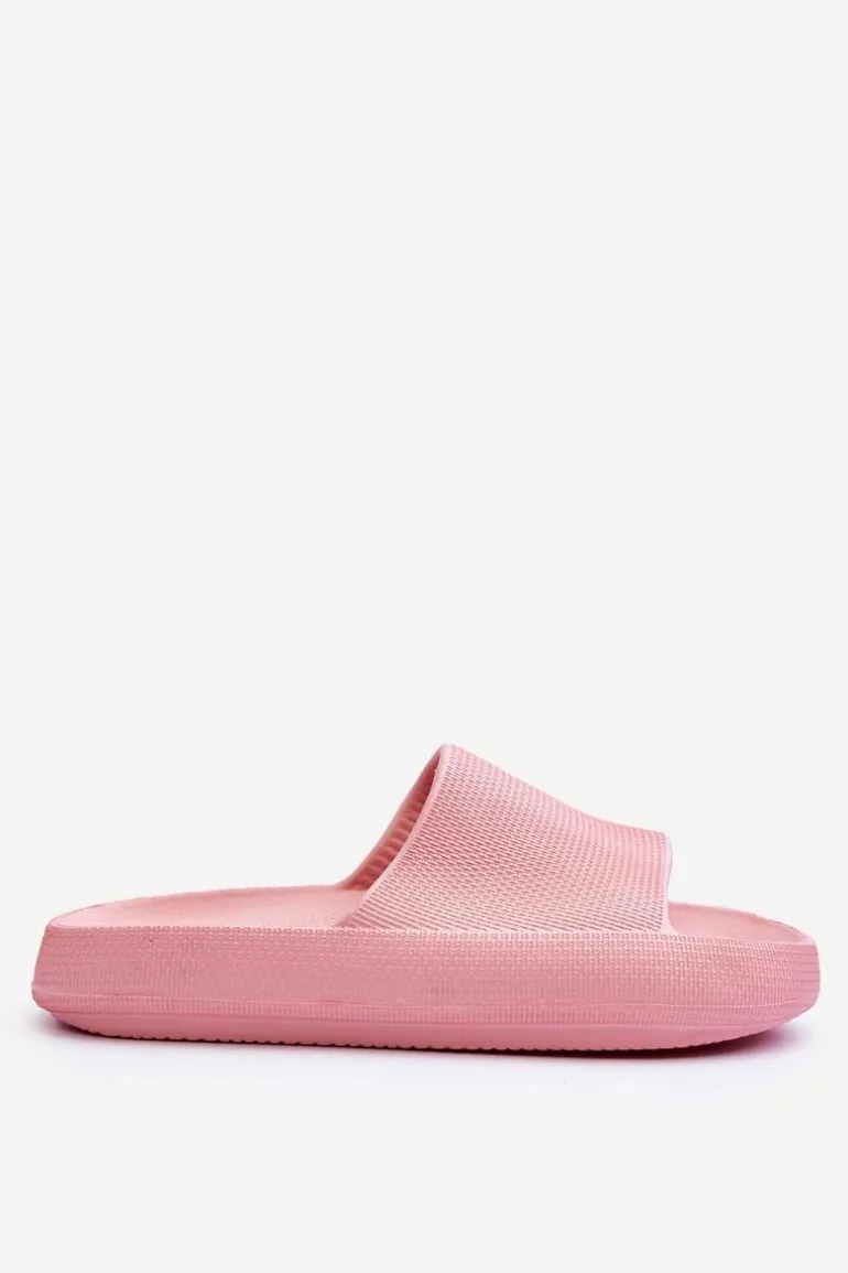 Piankowe Modne Klapki Na Masywnej Platformie Różowe Linnea